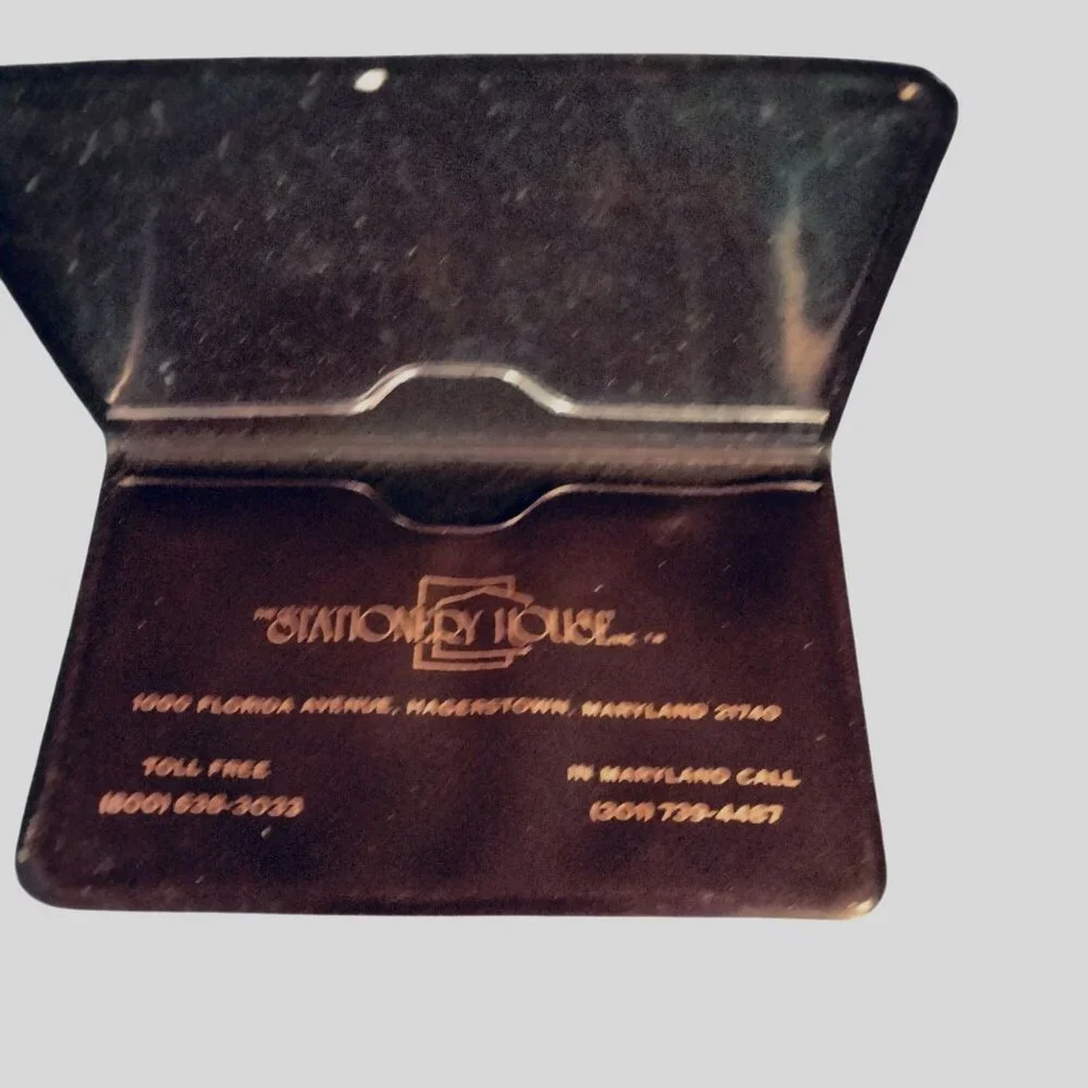 Black Plastic Business Card Holder Stationery House Maryland Vintage Retro